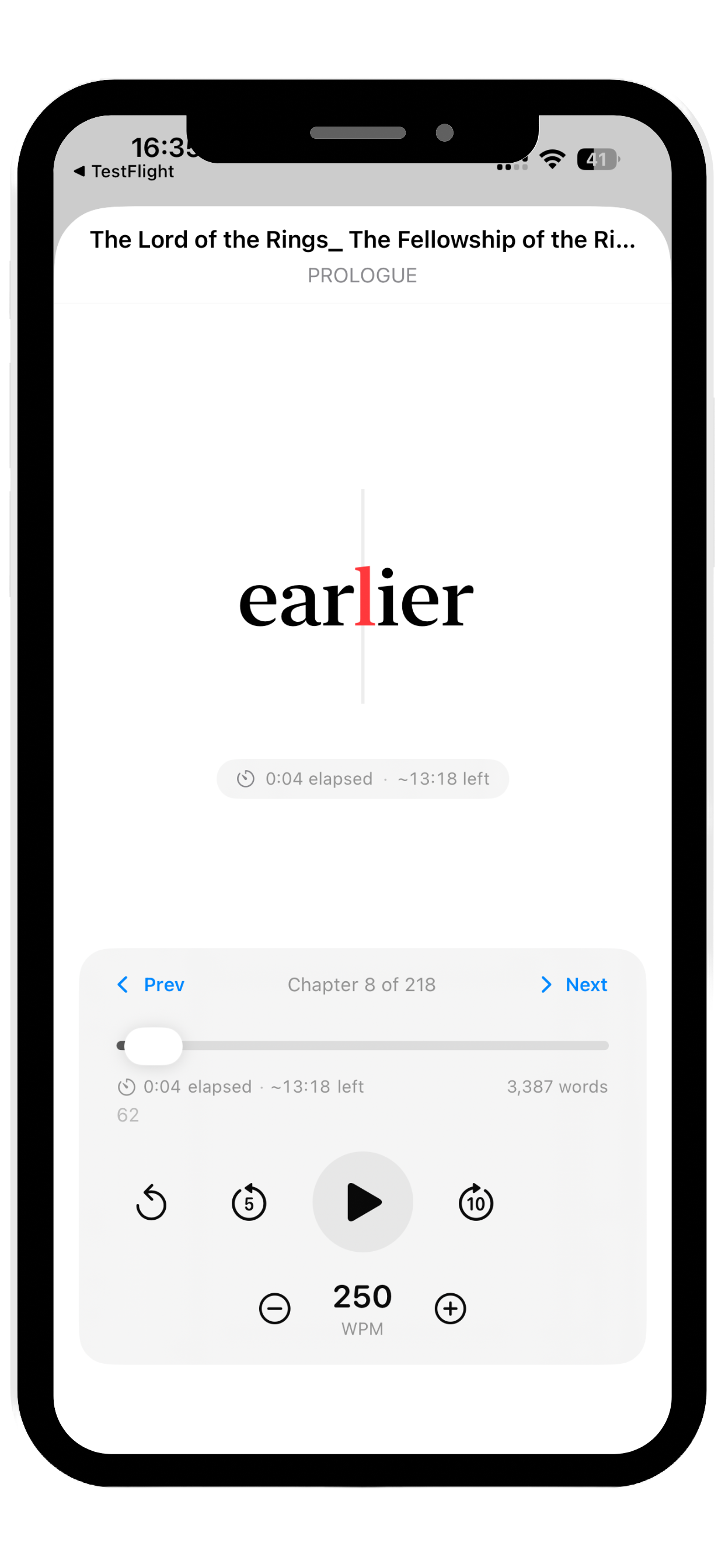 Lextura speed reading app on iPhone